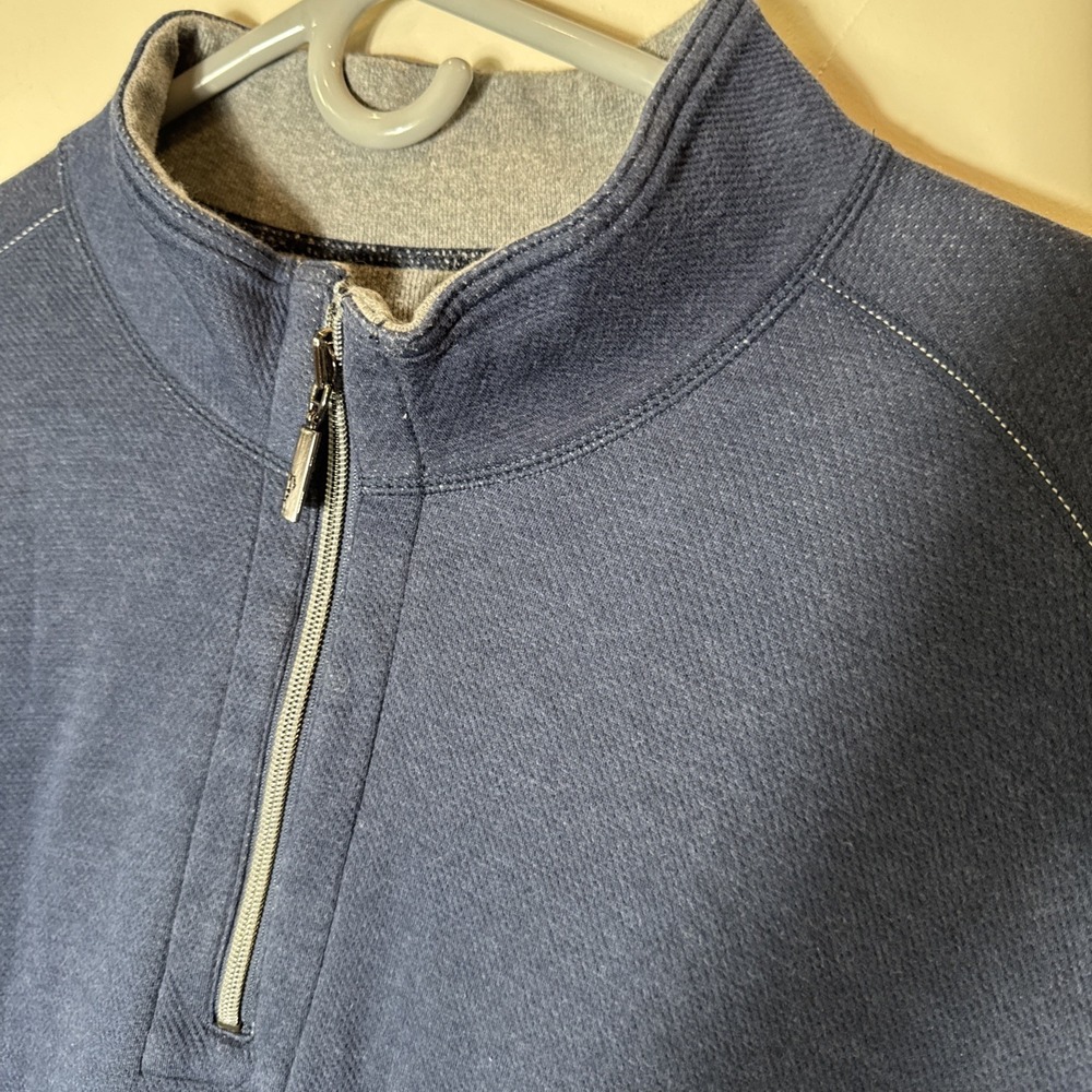 Tommy Bahama Mens Blue Quarter‎ Zip Pullover Shirt Size 2xl Pima Cotton Blend - Picture 2 of 5